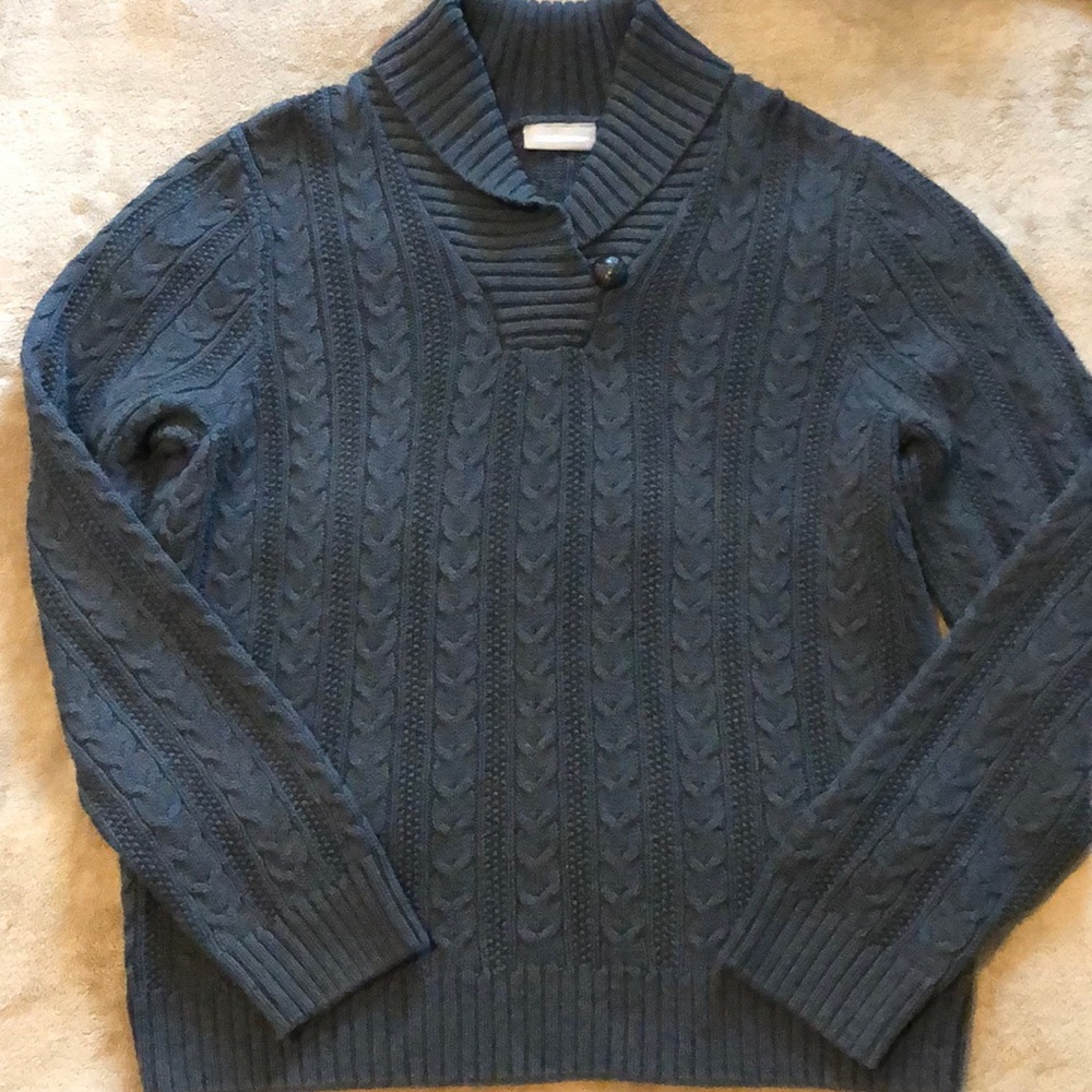 CROFT & BARROW Shawl Neck Ladies Grey Sweater⚓️